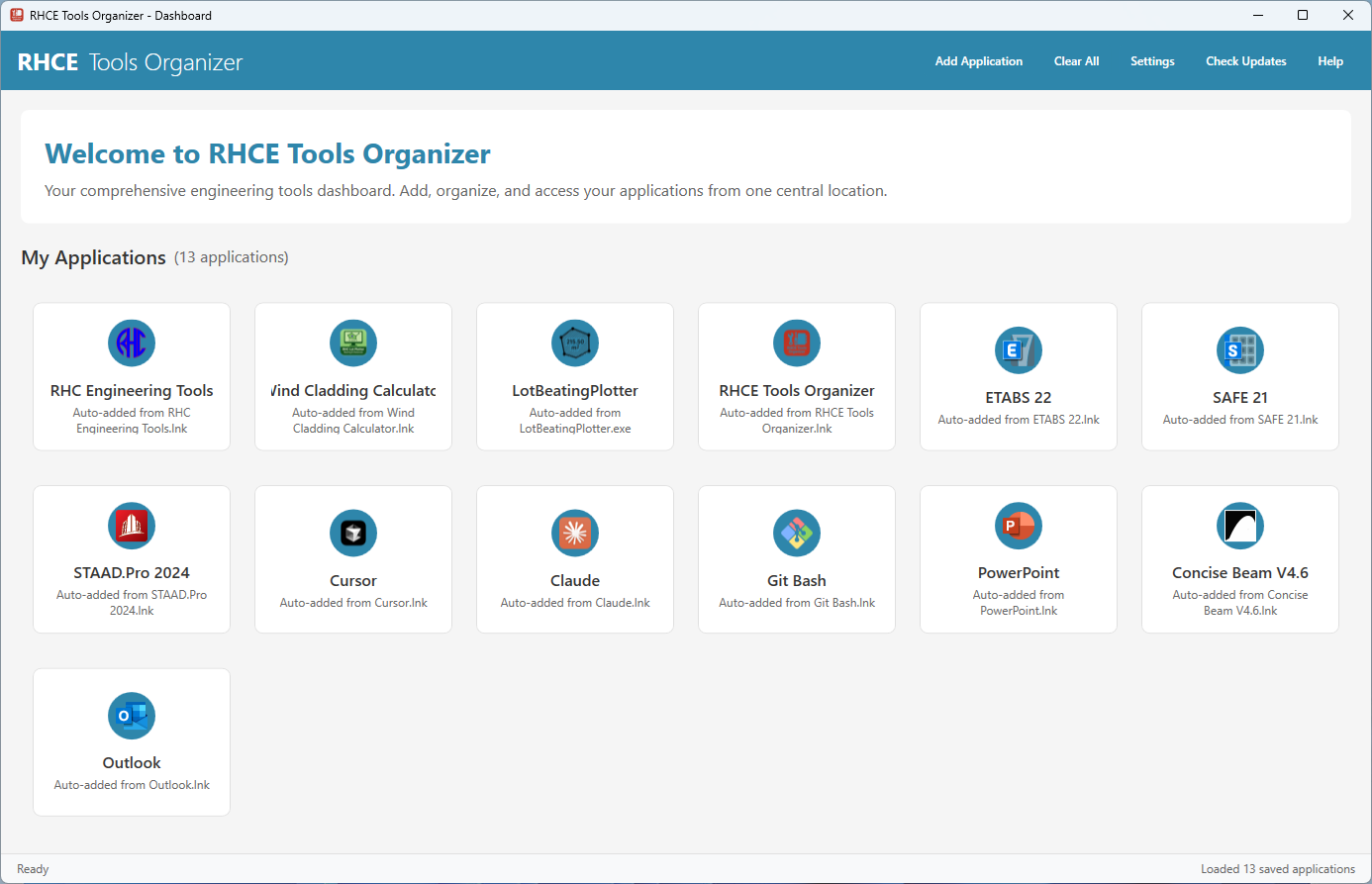 RHCE Tools Organizer Screenshot